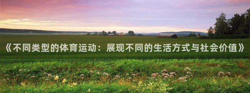 3377体育官方正版app娱乐：《不同类型的体育运动