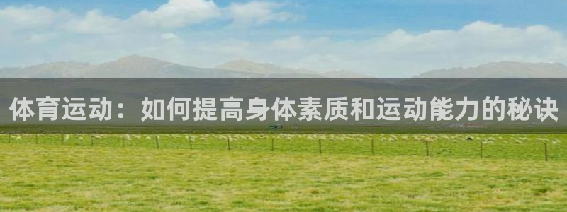 3377体育游戏：体育运动：如何提高身体素质和运动能力的秘诀